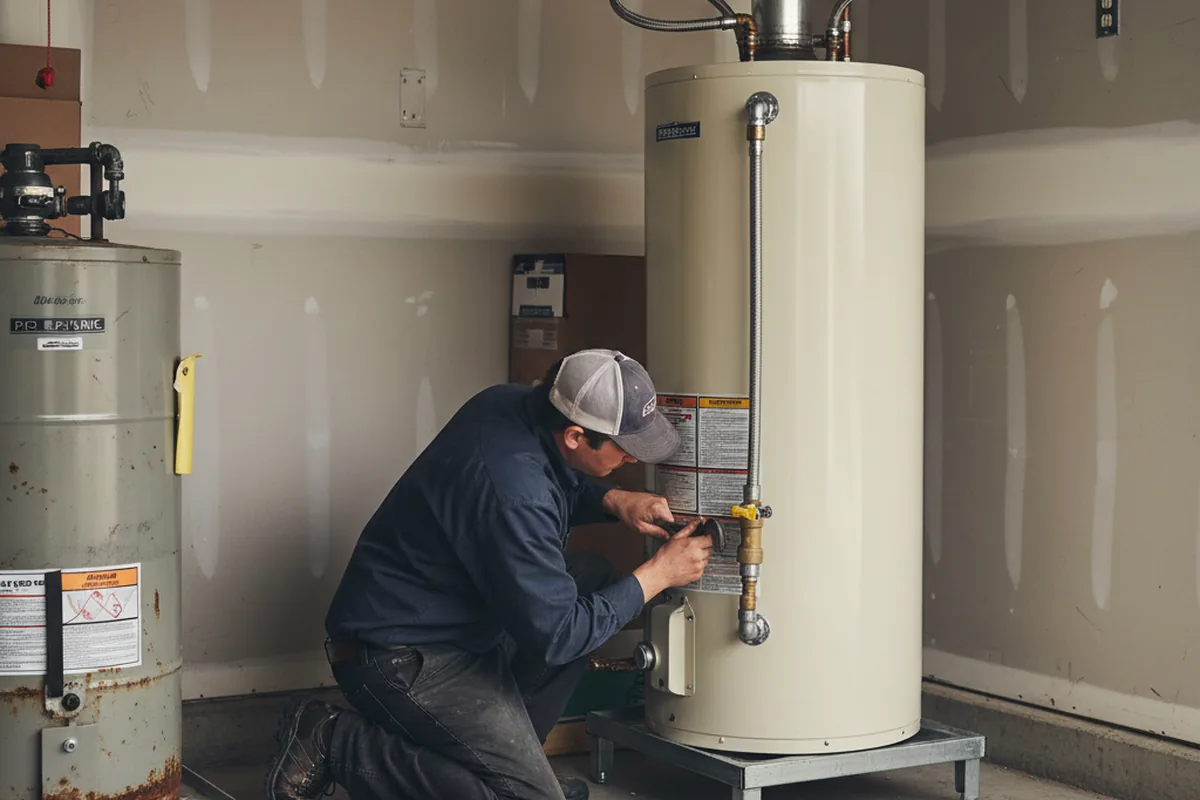 Water heater and shutoff valve replacement in Robert